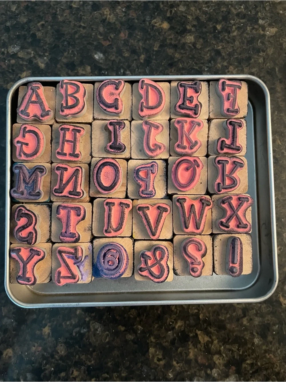 Wood Stamps, alphabet